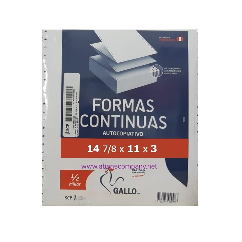 PAPEL CONTINUO Gallo - 14x3